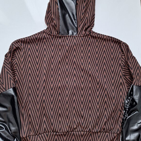 Noli Brown and Black Jacquard Hoodie - Picture 5 of 11